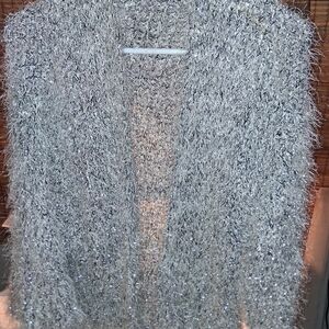 Do Everything in Love Metallic Silver Cardigan (one size)